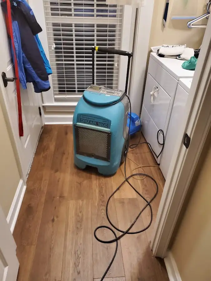 Commercial dehumidifier deployed for Flood Damage Cleanup in Moreno Valley